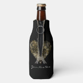 Rafraichisseur De Bouteilles Tour Eiffel | Golden Inscriptions Paris in Heart (Bouteille Dos)