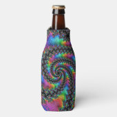 Rafraichisseur De Bouteilles Trippy Hippie psychédélique arc-en-ciel spirale fr (Bottle Devant)