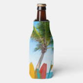 Rafraichisseur De Bouteilles Tropical Surfboard Beach Nom personnalisé (Bottle Devant)