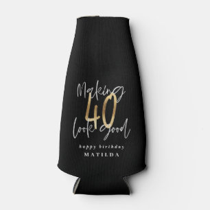 Rafraichisseur De Bouteilles Typographie moderne 40e anniversaire noir et or