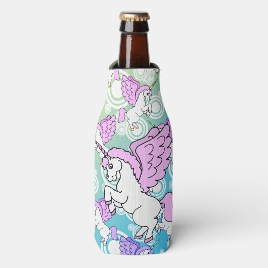 Rafraichisseur De Bouteilles Unicorne blanche et rose (Bottle Devant)