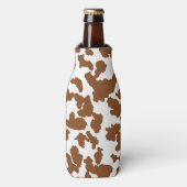 Rafraichisseur De Bouteilles Vache Brown Et Blanche Cacher Motif fourrure (Bottle Devant)