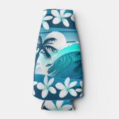 Rafraichisseur De Bouteilles vague de surf tropicale avec palmiers (Devant)