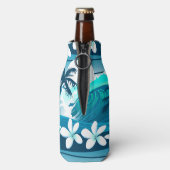 Rafraichisseur De Bouteilles vague de surf tropicale avec palmiers (Bouteille Dos)