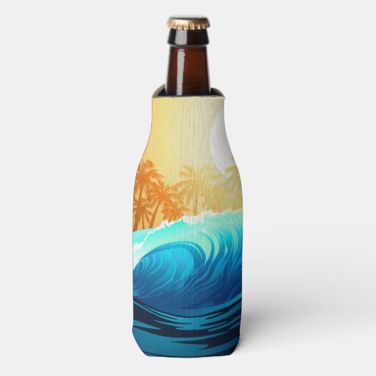 Rafraichisseur De Bouteilles Vague tropicale au lever du soleil (Bottle Devant)