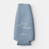 Rafraichisseur De Bouteilles Vibes Mariage bleu Dusty Typographie blanche (Devant)