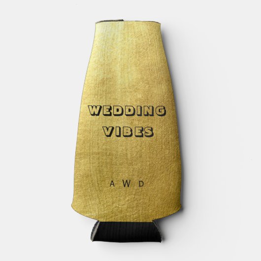 Rafraichisseur De Bouteilles Vibes Mariage métal or (Devant)