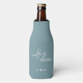 Rafraichisseur De Bouteilles Vibes Mariage turquoise Typographie blanche (Bottle Devant)