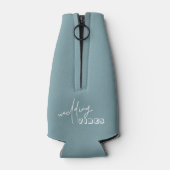 Rafraichisseur De Bouteilles Vibes Mariage turquoise Typographie blanche (Dos)