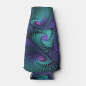 Rafraichisseur De Bouteilles Violet Rencontre Turquoise Moderne Art Fractal Abs (Devant)