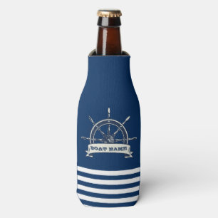 Rafraichisseur De Bouteilles Volant de bateau nautique, rayures bleu marine