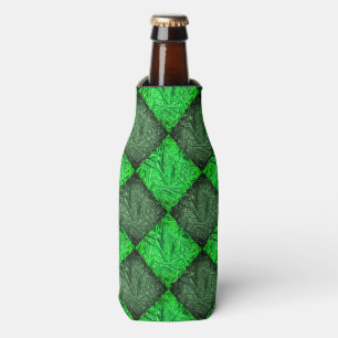 Rafraichisseur De Bouteilles Xadrez verde falsa grama ou folhas de coqueiro.