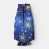 Rafraichisseur De Bouteilles XMAS Blue Background with Golden Snowflakes (Dos)