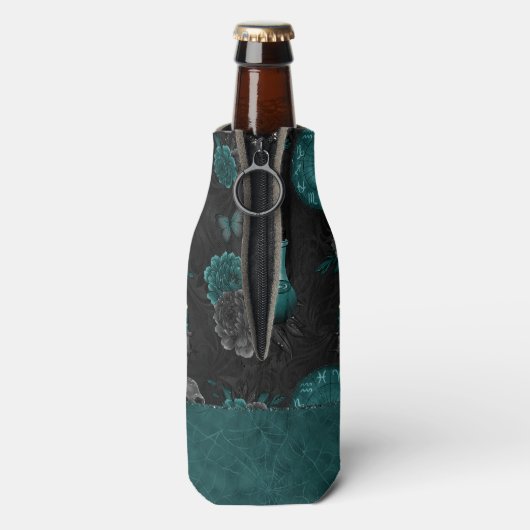 Rafraichisseur De Bouteilles Zodiac Magie | Turquoise foncé vert crâne gothique (Bouteille Dos)
