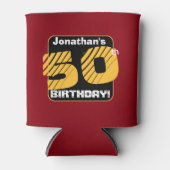 Rafraichisseur De Cannettes 50e anniversaire avec nom personnalisé Numéro rayé (Devant)