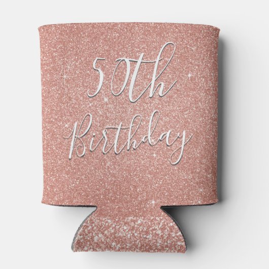 Rafraichisseur De Cannettes 50e anniversaire Rose de fête Gold Blush Pink Part (Dos)