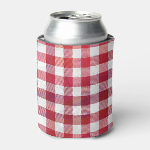 Rafraichisseur De Cannettes À damiers Plaid Rouge et Blanc