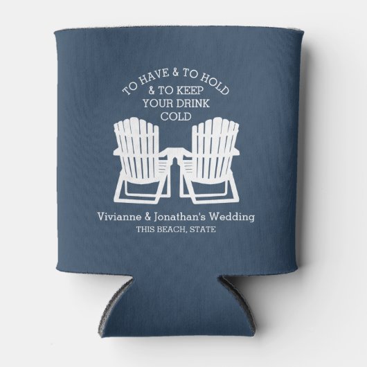 Rafraichisseur De Cannettes Adirondack Chaises bleu marine (Devant)