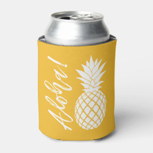 Rafraichisseur De Cannettes Aloha Pineapple Beach Party Luau   blanc jaune