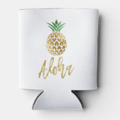 Rafraichisseur De Cannettes Aloha Tropical Hawaiian Mariage Ananas Blanc (Devant)