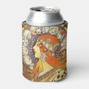 Rafraichisseur De Cannettes Alphonse Mucha La Plume Zodiac Art Nouveau Vintage