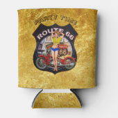 Rafraichisseur De Cannettes Amérique route 66 moto et texture or (Devant)