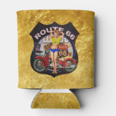 Rafraichisseur De Cannettes Amérique route 66 moto et texture or (Dos)