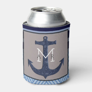 Rafraichisseur De Cannettes Ancre et rayures de bateau, conception nautique