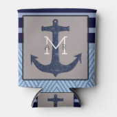 Rafraichisseur De Cannettes Ancre et rayures de bateau, conception nautique (Devant)