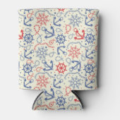 Rafraichisseur De Cannettes Arrière - plan rouge et marine avec ancre (Devant)