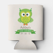 Rafraichisseur De Cannettes Baby shower de chouette verte (Dos)