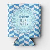 Rafraichisseur De Cannettes Beach Party Art déco Shell et Herringbone Custom (Devant)