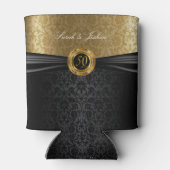 Rafraichisseur De Cannettes Black Satin & Gold Damask - 50e anniversaire (Dos)