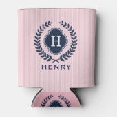 Rafraichisseur De Cannettes Bleu Badge & Laurel Wreath Arrière - plan rose (Devant)