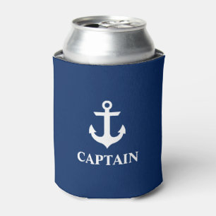 Rafraichisseur De Cannettes Bleu de la marine de Ancre du capitaine nautique