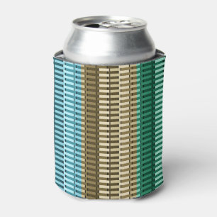 Rafraichisseur De Cannettes Bleu Jaune Vert élégant Moderne Motif Abstrait