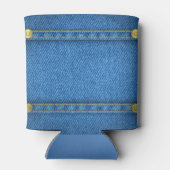 Rafraichisseur De Cannettes Blue denim jeans with leather name (Dos)