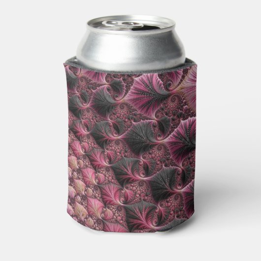 Rafraichisseur De Cannettes Boho Funky Eclectique Rose Noir Abstrait Fractal (Can Dos)