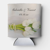 Rafraichisseur De Cannettes Bouquet Tulip Blanc Printemps Faveurs mariage (Devant)