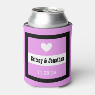Rafraichisseur De Cannettes Bride Groom Moderne Mariage Heart PURPLE BLACK A12