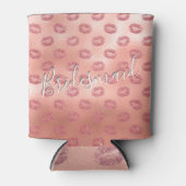 Rafraichisseur De Cannettes Bridesmaid Rose Gold Lips Pink Can Cooler (Devant)