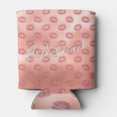 Rafraichisseur De Cannettes Bridesmaid Rose Gold Lips Pink Can Cooler (Dos)