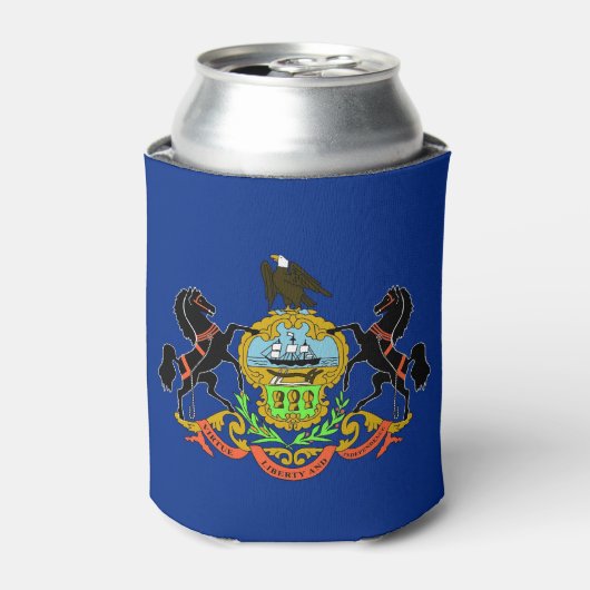 Rafraichisseur De Cannettes Can Cooler avec drapeau de Pennsylvanie, USA. (Can devant)