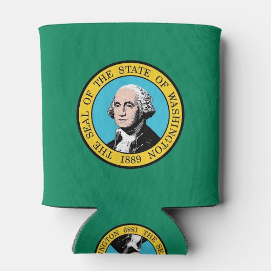 Rafraichisseur De Cannettes Can Cooler avec le drapeau de Washington State, US (Dos)