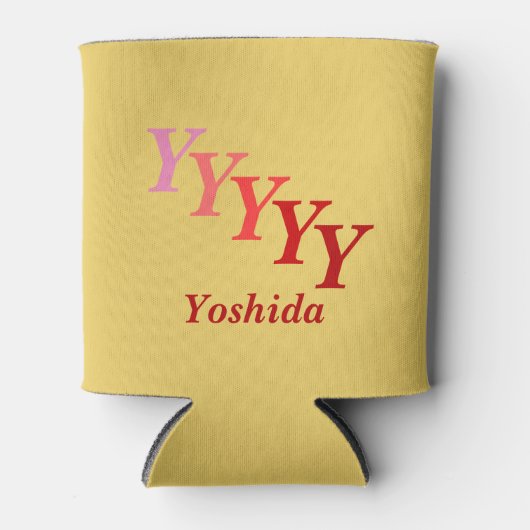 Rafraichisseur De Cannettes Can Cooler - Nom avec initiales (rouge 2) (Devant)