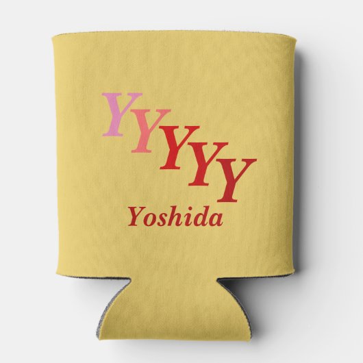 Rafraichisseur De Cannettes Can Cooler - Nom avec initiales (rouge 2) (Dos)