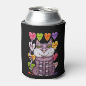 Rafraichisseur De Cannettes Candy Heart Purple Chat Valentine (Can devant)