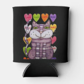 Rafraichisseur De Cannettes Candy Heart Purple Chat Valentine (Devant)