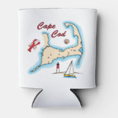 Rafraichisseur De Cannettes Carte de Cape Cod Illustration Homard Sailboat She (Devant)