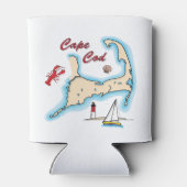 Rafraichisseur De Cannettes Carte de Cape Cod Illustration Homard Sailboat She (Dos)